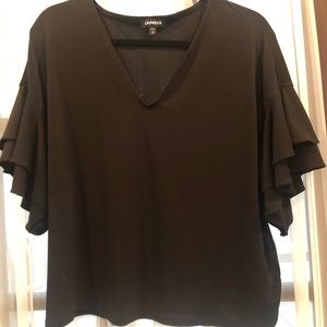Express black belle sleeve top